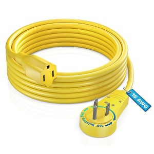 Maximm Cable 360° Rotating Flat Plug Extension Cord, 3 Prong Power Cord UL Certified - 1 of 4