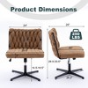 DOMETOUR Armless Office Chair no Wheels Swivel Desk Chair, Height Adjustable for Living Room - 2 of 4