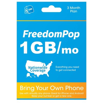 FreedomPop Prepaid 3-Month (1GB) - $25
