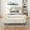 CENGHU Velvet Multifunctional Storage Rectangular Ottoman Bench, Ottoman Footstool with Crystal Buckle Solid Wood Legs and 1 Pillow, Storage Ottoman - 3 of 4