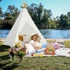 Costway 85'' Height 5 Sides Huge Lace Play Tent for Kids Adult Wedding w/ Light Strings - 3 of 4