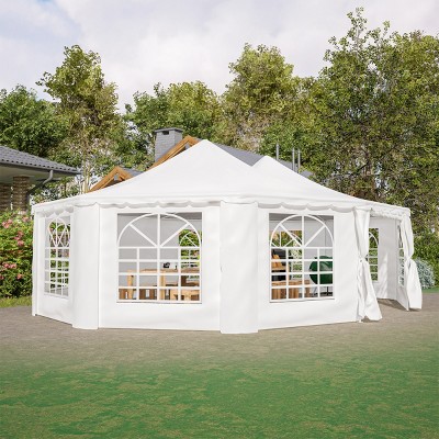 1pc Outdoor Event Tent, PVC-Coated Canopy with Steel Frame, Removable Walls & Carrying Bags for Weddings and Parties - Coolbibila