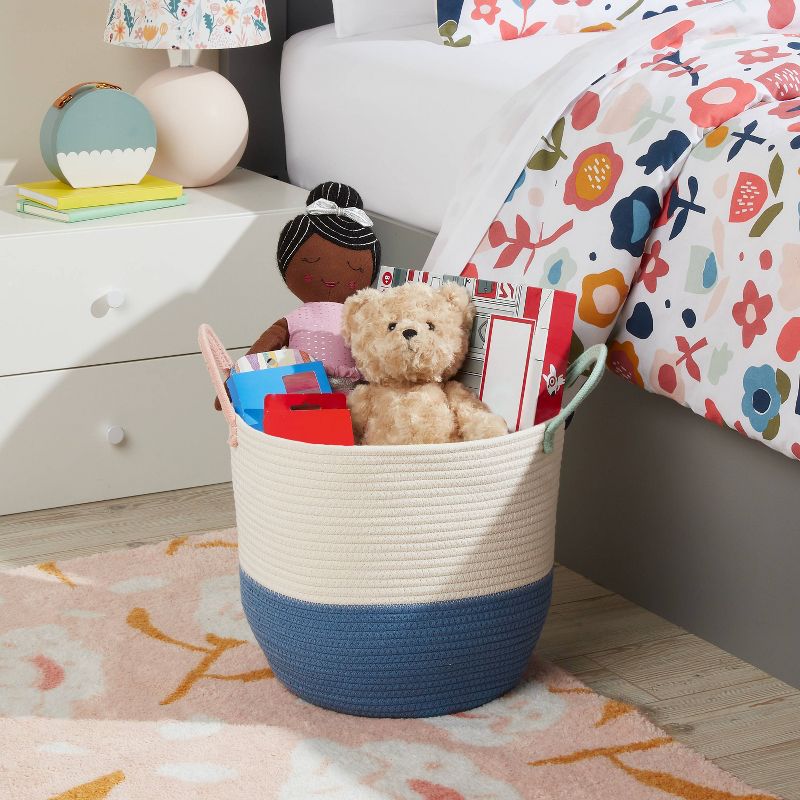 Large Color Block Coiled Rope Kids&#39; Storage Basket Blue/White - Pillowfort&#8482;, 3 of 5