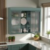 35.45" Wall Mounted Glass Cabinet with 3 Arched Doors, Modern Display Storage Cupboard for Kitchen, Living Room, Bathroom - 4 of 4
