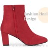 Perphy Square Toe Chunky Heel Ankle Boots for Women - 4 of 4