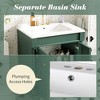 Okak Modern Small Freestanding Bathroom Vanity with Top Sink,Solid Wood Single Bathroom Storage Cabinet with 2 Doors - 3 of 4