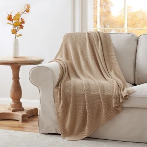 Kate Aurora Vermont Impressions Cable Knit Accent Throw Blanket - 50 in. W x 60 in. L - 1 of 4