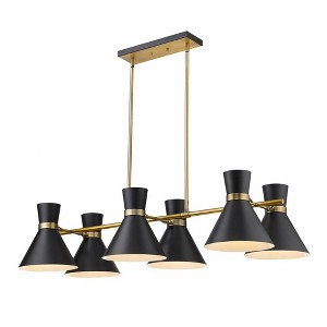 Z-Lite Soriano 6 - Light Chandelier in  Matte Black/Heritage Brass - 1 of 3