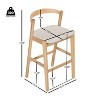 Christopher Knight Home Vane Mid-Century Modern Rubberwood Barstool with Curved Open Back (Set of 2) - 3 of 4
