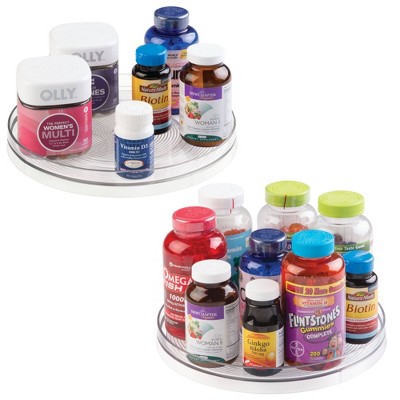 iDESIGN Linus Turntable Kitchen Organizer Pantry: Clear Plastic Storage, Spice Rack & Can Organizer, 2-Piece Set — фото 4