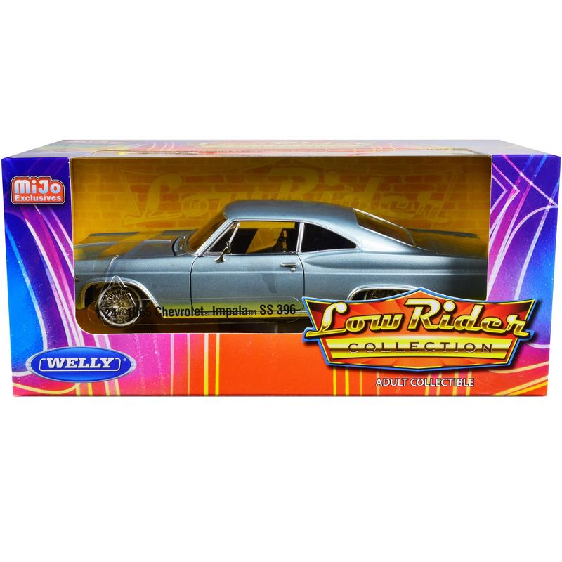 1965 Chevrolet Impala SS 396 Lowrider Light Blue Metallic "Low Rider Collection" 1/24 Diecast Model Car by Welly, 3 of 4