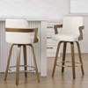 Bekrvio 26" Swivel Counter Height Bar Stools Set of 1/2/3/4,Faux Leather Upholstered Bar Chairs with Back & Arm for Kitchen Island,Black - 2 of 4