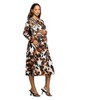 24seven Comfort Apparel Maternity Long Sleeve Midi Dress in Animal Print - 2 of 3