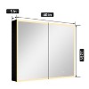 Flora Medicine Cabinet with Mirrors and Lights, Recessed/Wall Mounted Bathroom Cabinet with 3 Mode Light, Dimmable, Anti-Fog, Black - 2 of 4