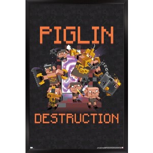 Trends International Minecraft: Legends - Piglin Destruction Framed Wall Poster Prints - 1 of 4