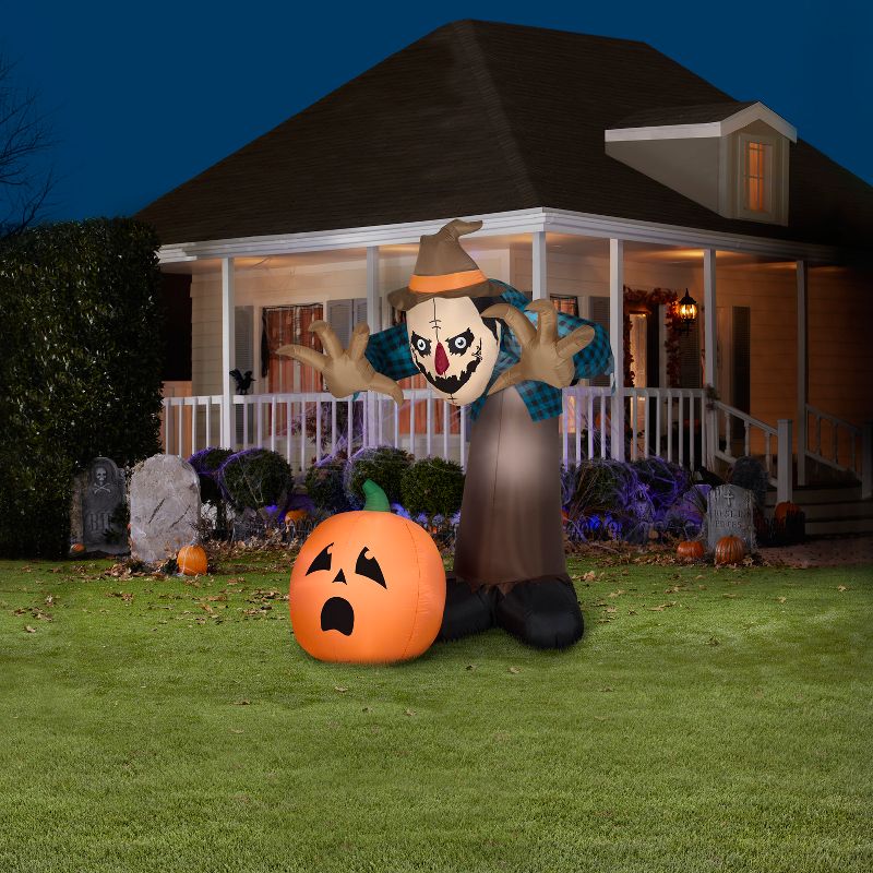 Gemmy Giant Animated Halloween Inflatable Scarecrow, 7.5 ft Tall, Multi, 2 of 5