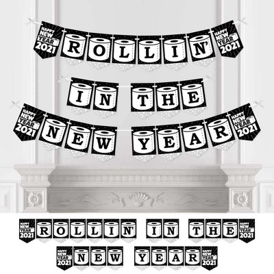 Big Dot of Happiness Rollin' in the New Year - 2021 New Year's Eve Party Bunting Banner - Party Decorations - Rollin' in the New Year