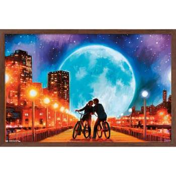 Trends International PD Moreno - Fine Art - Love by the Moon Framed Wall Poster Prints