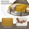 TUYOHW Small Ottoman with Legs,22 Inch Corduroy Footstool 440lbs Capacity,Square Padded Stool for Living Room,Bedroom,Entryway - 4 of 4