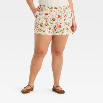 Women's "La Dolce Vita" Printed Graphic Boxer Shorts - Off-White