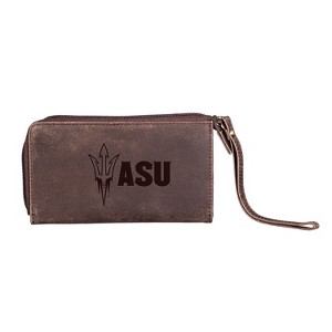 Evergreen NCAA Arizona State Sun Devils Brown Leather Women's Wristlet Wallet Officially Licensed with Gift Box - 1 of 1