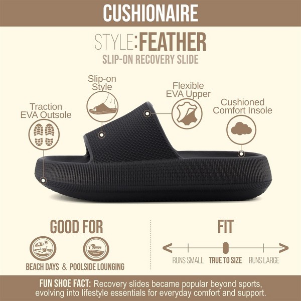 Zapatillas Feather de CUSHIONAIRE - Pantuflas de espuma con soporte de arco, para interiores y exteriores 2