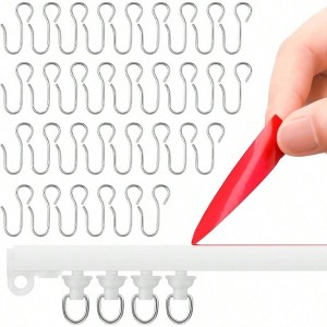 16.4 Ft Self Adhesive Ceiling or Wall Curtain Track No Drill Curtain Rod for RV Cabinet Closet Bathroom Easy Install No Damage - 1 of 4