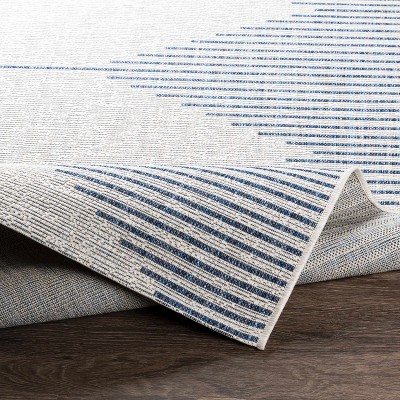 Stephan Blue and Cream Polypropylene Area Rug 2' x 2'11"