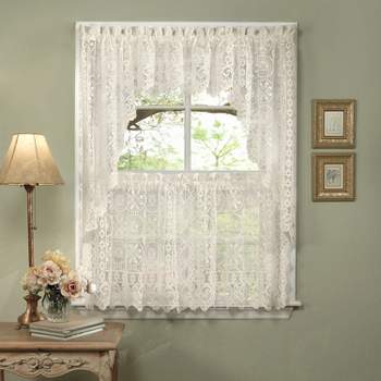 Hopewell Old World Style Floral Lace Kitchen Curtains by Sweet Home Collection™