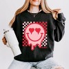 Simply Sage Market S.W.Smiley Valentine Smiley Checkered Lightweight Garment Dyed Sweatshirt - 2 of 4