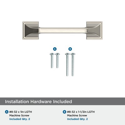 Brushed Nickel Modern Cabinet Drawer Pull with Mounting Hardware