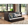 NicBex Twin Size Faux Leather Upholstered Daybed with Trundle,Sofa Bed Frame for Bedroom,Living Room,Apartment - 2 of 4