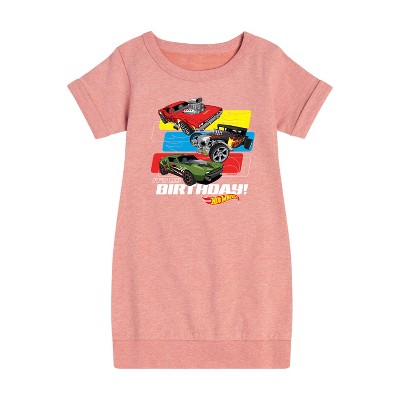 - Hot Wheels - Its My Birthday Graphic Short Sleeve Fleece Dress