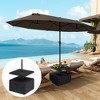 Outsunny Patio Umbrella Base with Table Tray, Heavy Duty Weighted Umbrella Stand with Wheels Handles, 176lbs with Stand Filling - image 3 of 4