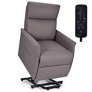 Costway Electric Power Lift Massage Chair Recliner Sofa Fabric Padded Seat Home Beige - 1 of 4