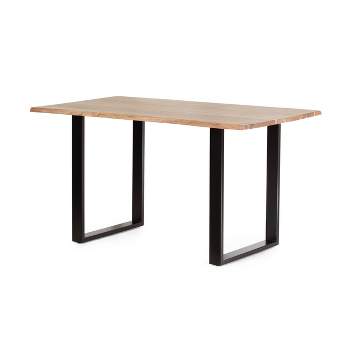 Mcville Modern Industrial Acacia Wood Dining Table Natural/Black - Christopher Knight Home