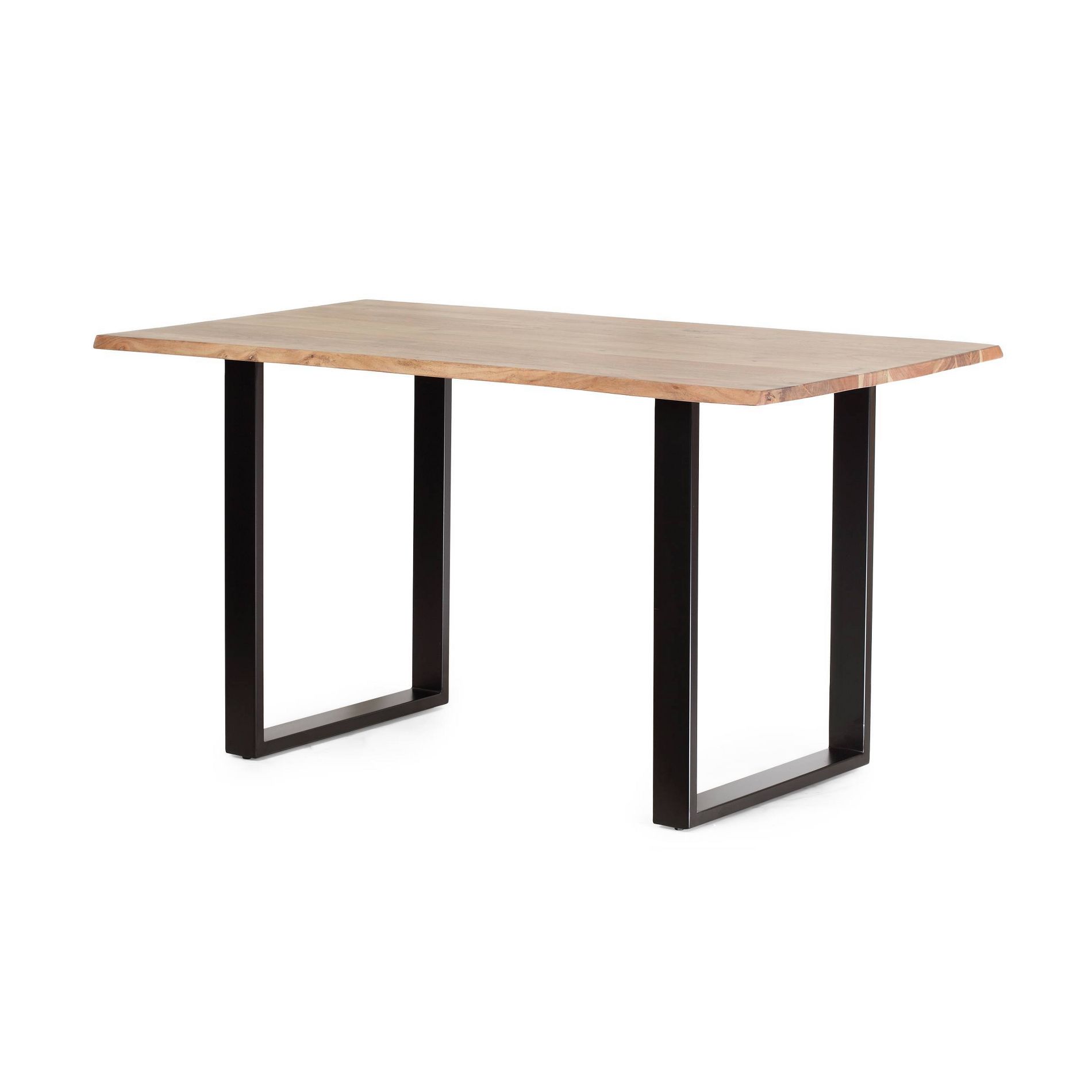 Mcville Modern Industrial Acacia Wood Dining Table Natural/Black - Christopher Knight Home: Sleek Sled Legs, Seats 4