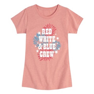 Girls' - Instant Message - Americana Fitted Short Sleeve Graphic T-Shirt - 1 of 4