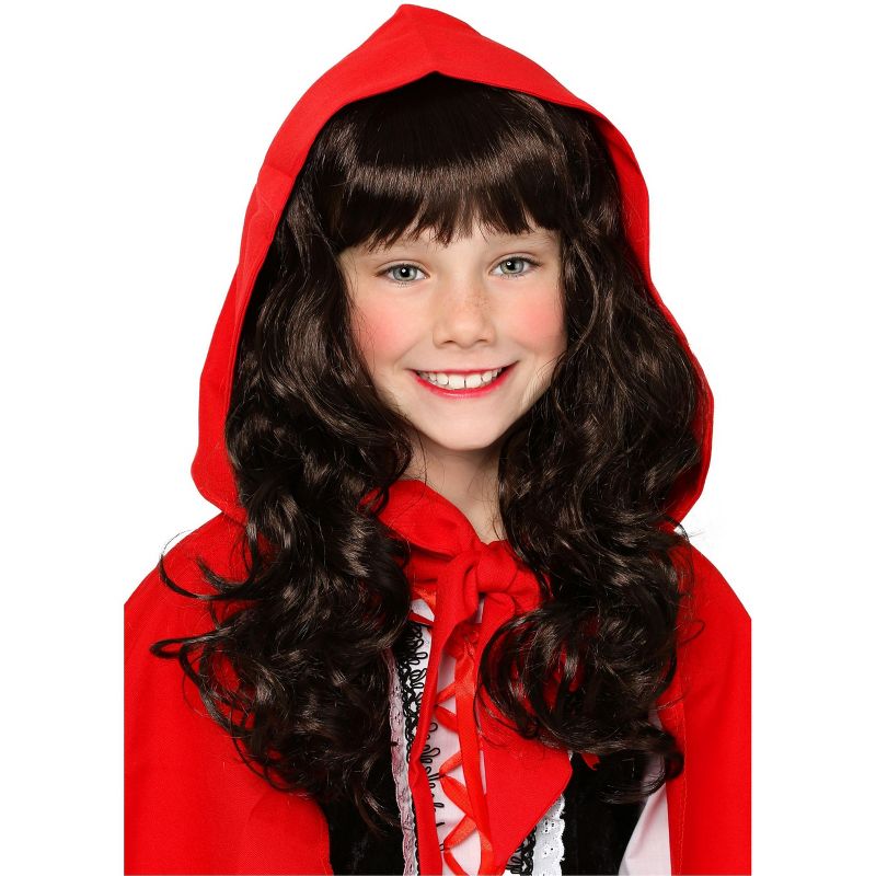 HalloweenCostumes.com  Girl Girl's Red Riding Hood Wig, Brown, 1 of 3