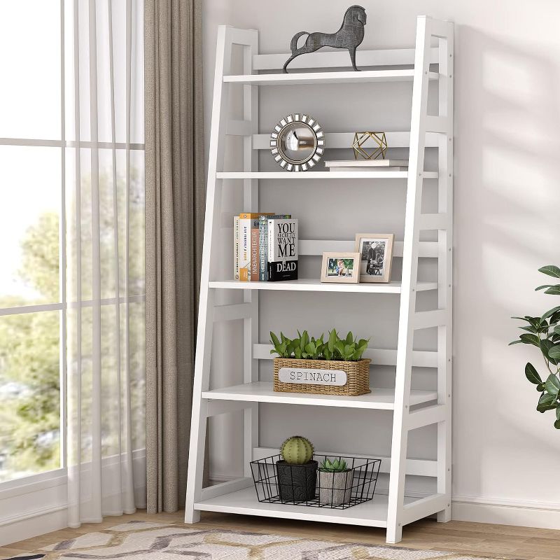 Tribesigns 5-Tier Bookshelf, Modern Ladder Bookcase for Home Office, 2 of 7