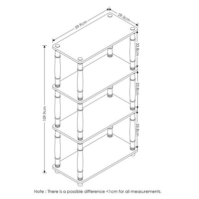 Sonoma Oak and White 4-Tier Multipurpose Shelf Display Rack