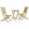 vidaXL 3 Piece Bistro Set Bamboo - 2 of 4