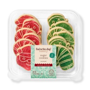 Christmas Red & Green Sugar Cookies - 11.8oz - Favorite Day™ - 1 of 3