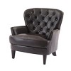 Vintage Upholstered Accent Chair,Lounge Chair with Wood Legs and Curved Backrest,Nailhead Trim Chair for Living Room or Office-Baofuwish - 3 of 4