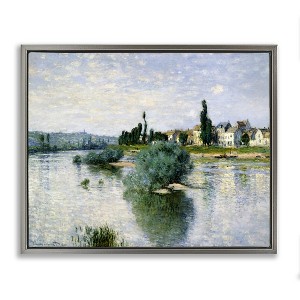 Stupell Industries The Seine at Lavacourt Floating Frame Canvas Art, Gray, 31" x 25" - 1 of 4