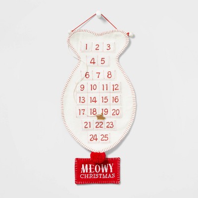 Cat Fish Christmas Advent Calendar Red and Ivory - Wondershop™