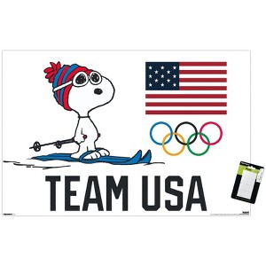 Trends International Team USA x Peanuts – Snoopy Cross-Country Skis Unframed Wall Poster Prints - 1 of 4