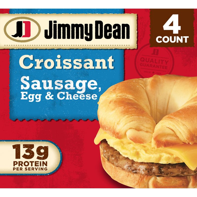 Jimmy Dean Sausage Egg & Cheese Frozen Croissant Sandwiches, 1 of 12