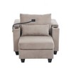 YOOCOZZ 37.4" Convertible Chaise Lounge Sofa Bed with USB Ports, Cup Holders, Phone Holder & Storage - 2 of 4