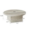 Vipbear Round Coffee Table,35-Inch Engineered Wood Coffee Table for Living Room, Center Low Cocktail Tea Table - 2 of 4